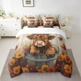 thumbnail image 2 of Castle Fairy Cartoon Highland Cow Twin Bedding Sets 7-Piece for Kids Teens Adults,Chic Flowers Vintage Cabin Bedding Comforter Set Microfiber,Rustic Farmhouse Animal Breathable Sheet Sets, 2 of 8