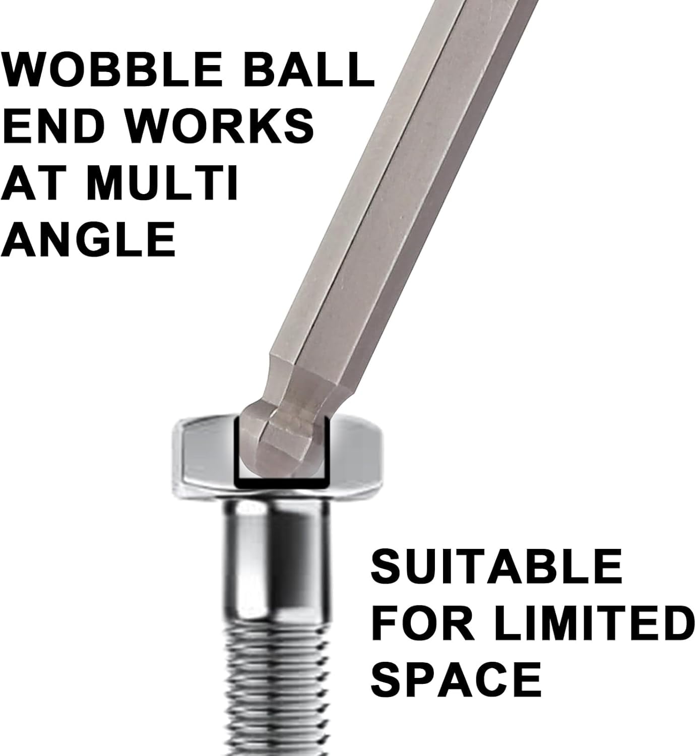 Mayouko Pro 3/8" Drive Extra Long Ball-End Hex Bit Socket Set, 1/8"-3/8", 3-10mm, SAE&Metric, 5.9 Inch Length