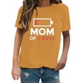 thumbnail image 1 of Gibobby Playera de Manga Corta Casual Suave Camiseta manga corta con cuello redondo y estampado letras divertidas para mujer Mom Of 2 Boys(Naranja,M), 1 of 5