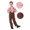 thumbnail image 2 of YunPes Boys German Outfits Kids Pioneer Colonial Pants and Lapel Shirts 2 Piece Set Octoberfest Halloween Stage Dress Up, 2 of 7