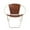Brown Solid Round S/2 30"W, 29"H, variant on DecMode Leather Lounge Chair with Silver Frame, Brown, Set of 2