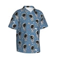 thumbnail image 3 of Xecao Astronaut print Hawaiian shirt - a stylish short-sleeve button-down for men, perfect for casual beach and tropical outings., 3 of 9
