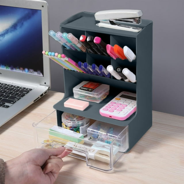 Danhjin Stationery Storage Slanted Pen Desktop Sundries Desk Storage Box Student Children Stationery Rack Dormitory Rack Kitchen Gadgets