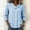 Blue, variant on Women's Gingham Plaid Notched Lapel Blouse, 3/4 Cuffed Sleeve Two Button Front Casual Shirt Black XXL