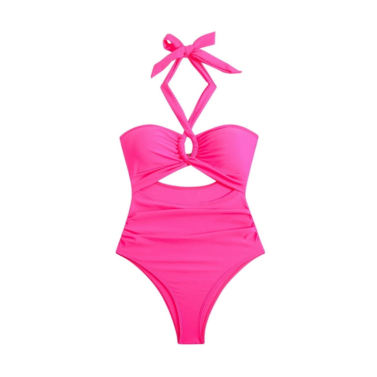 Youyipin One Piece Swimsuit Women Tummy Control Bathing Suit Sexy V Neck  Cutout Swimsuits Push Up Bathing Suit For Women - Walmart.com