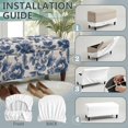 thumbnail image 7 of FOR U DESIGNS Blue Vintage Flower Print Ottoman Slipcover Stretch Flip-Top Storage Stool Cover Washable Rectangle Footrest Cover with Elastic Band, Non-Slip Removable Bench Protector for Kids, 7 of 7