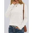 thumbnail image 3 of Luniro Sweaters for Women Long Sleeve Crewneck Pullover Basic Knit Top Trendy Sweater White M, 3 of 7