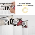 thumbnail image 2 of No Hook Vintage Coastal Shower Curtain with Snap in Liner Set, Nautical Crab Lobster Anchor Retro Art Waterproof Bathroom Curtains with See Through Top Window, Hotel Style Extra Long 72 x 96 Inch, 2 of 9