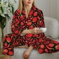 thumbnail image 4 of Wukai Tomatoes And Chili Print Women's Pajama Set - Soft Long Sleeve Sleepwear for Comfort and Style-XX-Large, 4 of 9