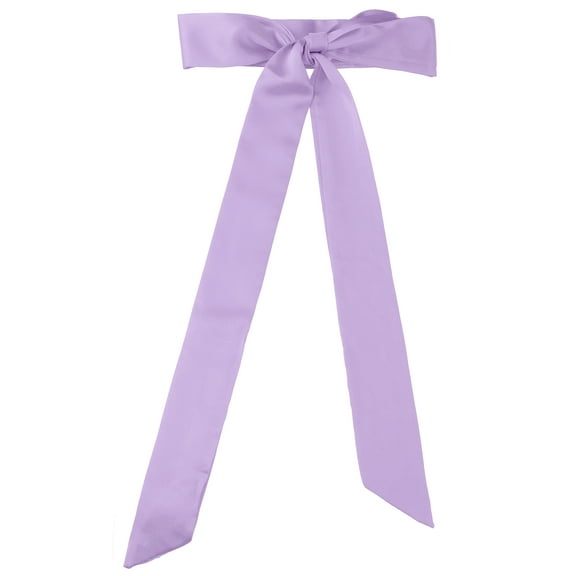 Bufanda flaca de mujer Color sólido Bufandas largas puras Pañuelo para el cuello Púrpura claro 196*5cm/77.17*1.97 inches(L*W)