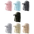 thumbnail image 3 of GloryStar Men Sun Wide Brim With Detachable Flap Sun Protection Breathable Multi-functional Foldable Ponytail Summer Hat for Men Outdoor Summer, 3 of 9