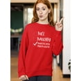 thumbnail image 3 of Christmas Innocent Until Proven Guilty Check Shirt Crewneck Sweatshirt, M, Red, 3 of 6