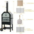 thumbnail image 6 of UDPATIO Outdoor Pizza Oven Wood Fired, Wood Pizza Ovens for Outside with Waterproof Cover, Pizza Stone, Peel, 2 Layer Steel, Freestanding Steel Oven with 2 Wheels for Kitchen BBQ Backyard Party, 6 of 9