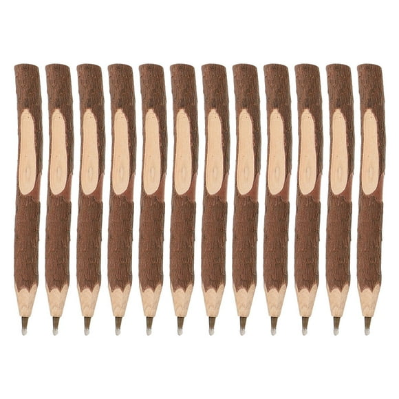 SHISUYAN 12PCS Wooden Ballpoint Pens Wood Branch Pens Black Ink Pens Journaling Pens Office Supplies School Essentials Wooden Pens
