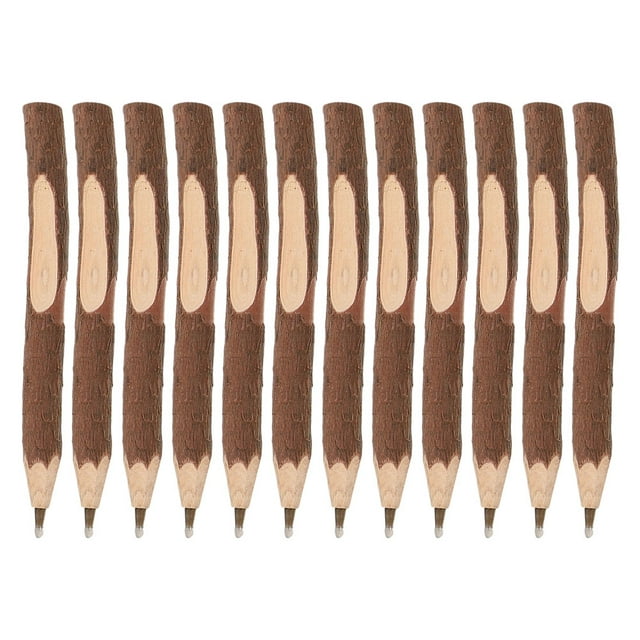 KAKOWELY 12PCS Wooden Ballpoint Pens Wood Branch Pens Black Ink Pens Journaling Pens Office Supplies School Essentials Wooden Pens,5.12X"X0.39"X0.39"