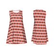 thumbnail image 3 of Bixox Robe Sans Manches à Imprimé Carrés Rouges et Marron pour Femmes avec Poches, Robe Décontractée Longueur Genou pour l'Été-TTG, 3 of 7