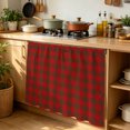 thumbnail image 6 of Merry Christmas Cabinet Curtain 35"Wx35"L, Dustproof Under Sink Skirt with Self Adhesive Tape, Xmas Red Green Plaid Checkered Cabinet Curtain Cover for Kitchen Sink, Bathroom Vanity, Laundry Room, 6 of 9