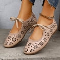 thumbnail image 2 of SuTry Women's Flat Shoes Round Toe Perforated Cut Out Slip On Breathable PU Leather Comfortable Lightweight Casual Office Daily Walking Flats(41), 2 of 9
