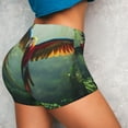 thumbnail image 2 of KLL Flying Parrots In Jungle Pattern Workout Shorts for Women Scrunch Short Gym Yoga Running Sport Active Exercise Fitness Shorts, 2 of 5