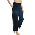 thumbnail image 2 of Sigee Blue Glitter Retro Print Women's Soft Pajama Pants - Breathable and Comfortable Lounge Sleep Bottoms with Elastic Waistband and Pockets-Medium, 2 of 9