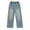 Blue, variant on Toddler Girls' Pants Denim Elastic Wasit Wide Leg Denim Pants Teen Clothing Cute Pants 4-5 Years Girls Fashion