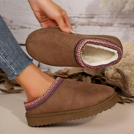 Women s Warm Winter Boots Durable Outdoor Snow Shoes with Thickened Soles for Non-Slip Comfort