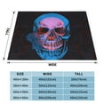 thumbnail image 4 of XMXT Throw Blanket, Aged Floral Skull Blue Print Machine Washable Blankets for Sofa, 60 x 50 inches Black, 4 of 9