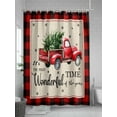 thumbnail image 5 of Christmas Red Truck Standard Shower Curtain Set, Waterproof Shower Curtains for Bathroom, Buffalo Plaid Xmas Tree Snowflakes Washable Fabric Cloth Bath Curtain for Bathtub with Hooks 72x72 Inches, 5 of 6