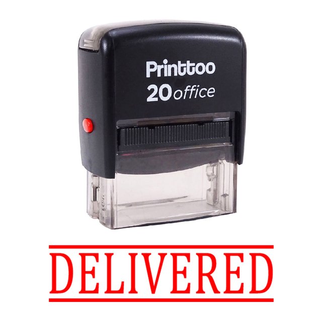 Printtoo DELIVERED Self Inking Rubber Stamp Office Stationary Stamp-Red