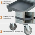 thumbnail image 2 of Commercial 3-Shelf Janitorial Cart with 2 Cabinets,Cleaning Cart on Wheels with Cover, Shelves & Oxford Storage Bag, 2 of 7