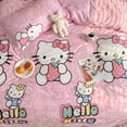 thumbnail image 4 of Cute Sanrio Hello Kitty Bedding Set Cotton Four Piece Bedding Double Pillowcase Bed Linens Girl Dorm Bedclothes Home Textile, 4 of 6