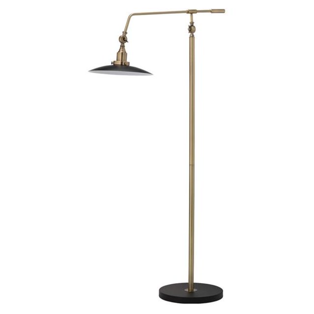 Benzara BM241114 Lampe de Sol avec Cadre Métallique Tubulaire Réglable, Or