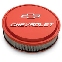 Proform 141-831 PFM141-831 AIR CLEANER KIT 14IN SLANT-EDGE ALUM CHEVY ORANGE CRINKLE RAISED/MILLED EMBLEMS