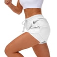 thumbnail image 3 of Women's 2-in-1 Running Shorts Quick Dry Athletic Shorts with Liner & Side Zipper Pockets for Gym Workout, 3 of 8