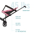 thumbnail image 3 of Dream On Me Lightweight and Compact Coast Rider Stroller with One Hand Easy Fold, Adjustable Handles and Soft Ride Wheels, Pink, 365-PINK, 3 of 5