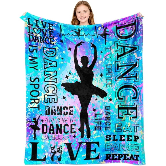 Dance Blanket Gifts for Girls Ballet Dancer Blanekts Dancing Stuff Accessories Dance Recital Gifts Soft Warm Throw Blanekt 40"x50"
