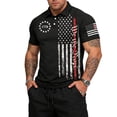 thumbnail image 2 of OIOLOYJM Men's 250th Anniversary T Shirts Casual American Flag Knitted Polo Shirts Holiday Loose Long Sleeve Golf Shirts Trendy Workout Pullover Tops Black L, 2 of 4