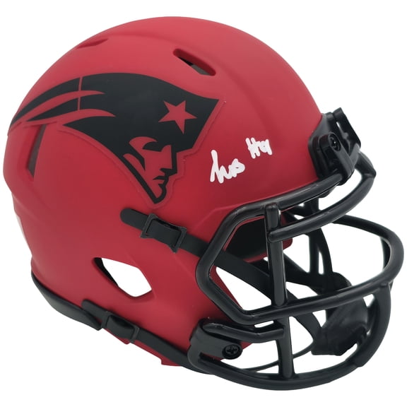 Kayshon Boutte Autographed New England Patriots Rave Red Speed Mini Helmet Beckett BAS Witness Stock #256985