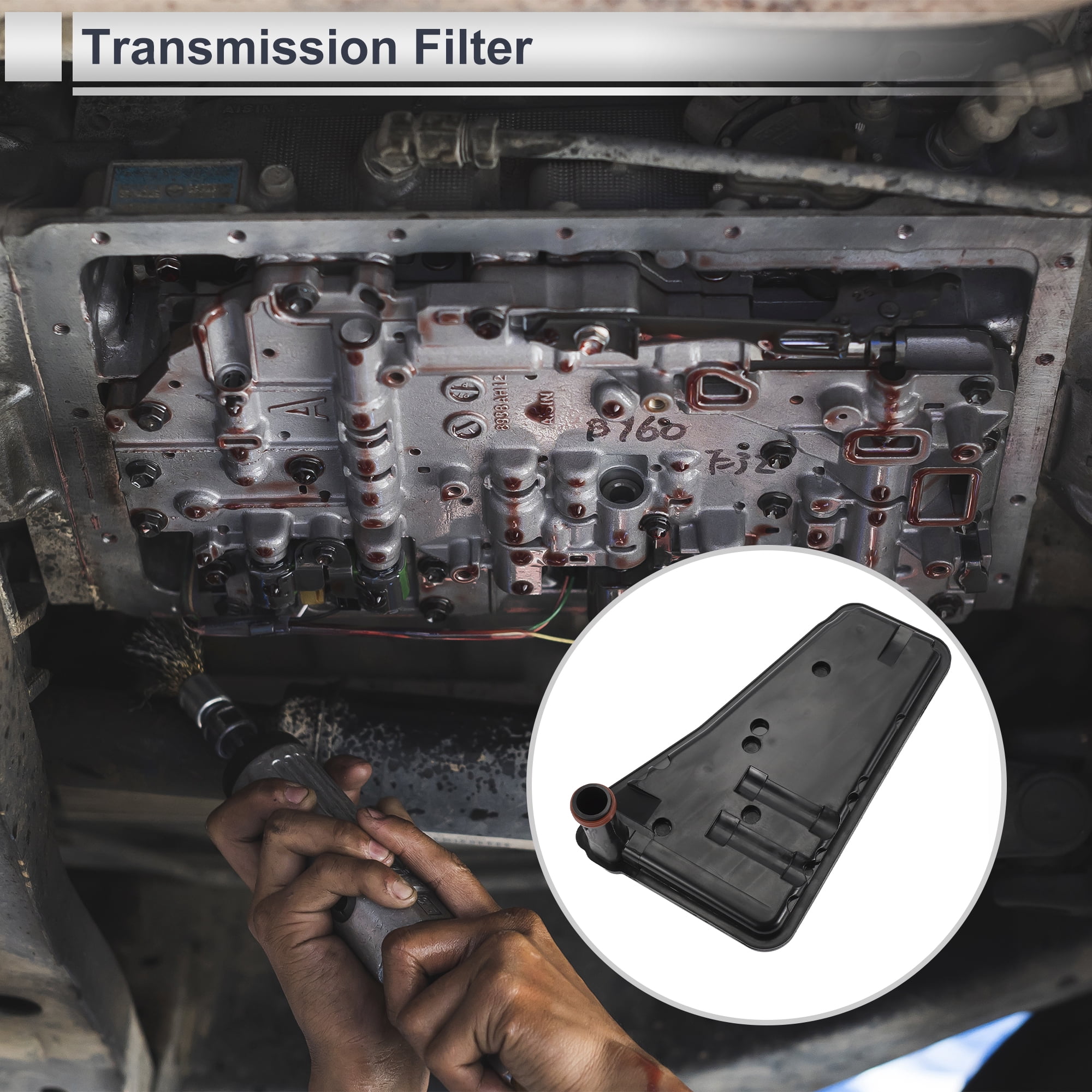 Unique Bargains E40D/4R100 Transmission Filter No.E9TZ7A098A for Ford F-150 1990-2003 1 Pcs
