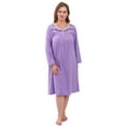 thumbnail image 3 of FEREMO Nightgowns for Women Plus Size 100% Cotton Long Sleeve Sleep Shirt Button Soft Slepwear, 3 of 6
