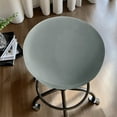 thumbnail image 2 of Chair Seat Cover, Elastic Round Stool Cover, Water-Resistant Soft Milk Silk Fabric, Versatile Durable Stretch Fit, Elegant Solid Color, Easy Care Machine Washable, 30x30x6cm, 2 of 6