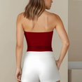 thumbnail image 4 of Women's Sexy Tube Top Sleeveless Crop Camisole, Summer Bodycon Vest for Festive Events or Night Out,Red L, 4 of 5