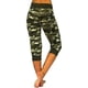 thumbnail image 5 of ICHUANYI ClearanceWomen's Yoga Camouflage Printed Panel Drawcord Fashion Capris Casual Cropped Leg Pants(Green, L) ICHUANYI WER20232080505883, 5 of 5