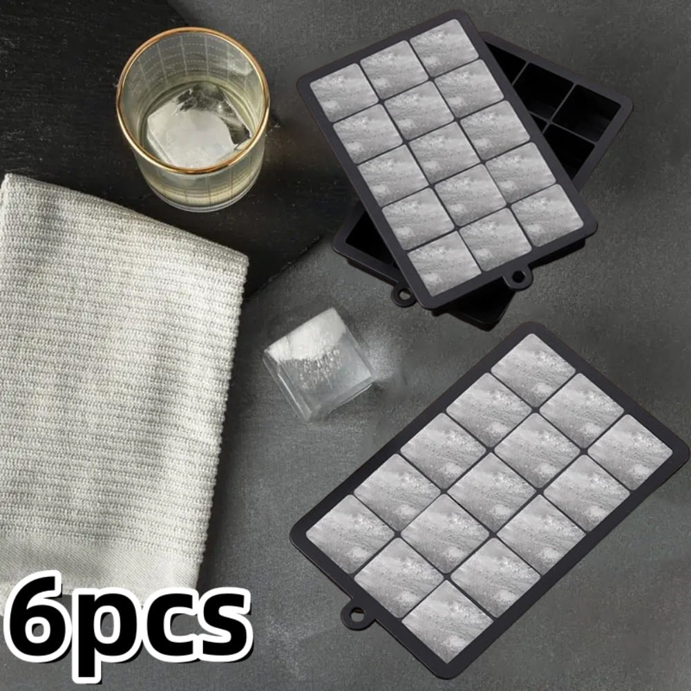 15-Cube Reusable Silicone Ice Tray with Lids & Grid Mold - Stackable Ice Maker, Easy-Release Square Ice Cubes for Cocktails, Whiskey, - Non-Stick Cube Molds (Compatible with Freezer)