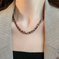 thumbnail image 6 of Exaggerated Retro Leopard Print Necklace Sophisticated Leopard and Braided Pattern Necklace, 6 of 8