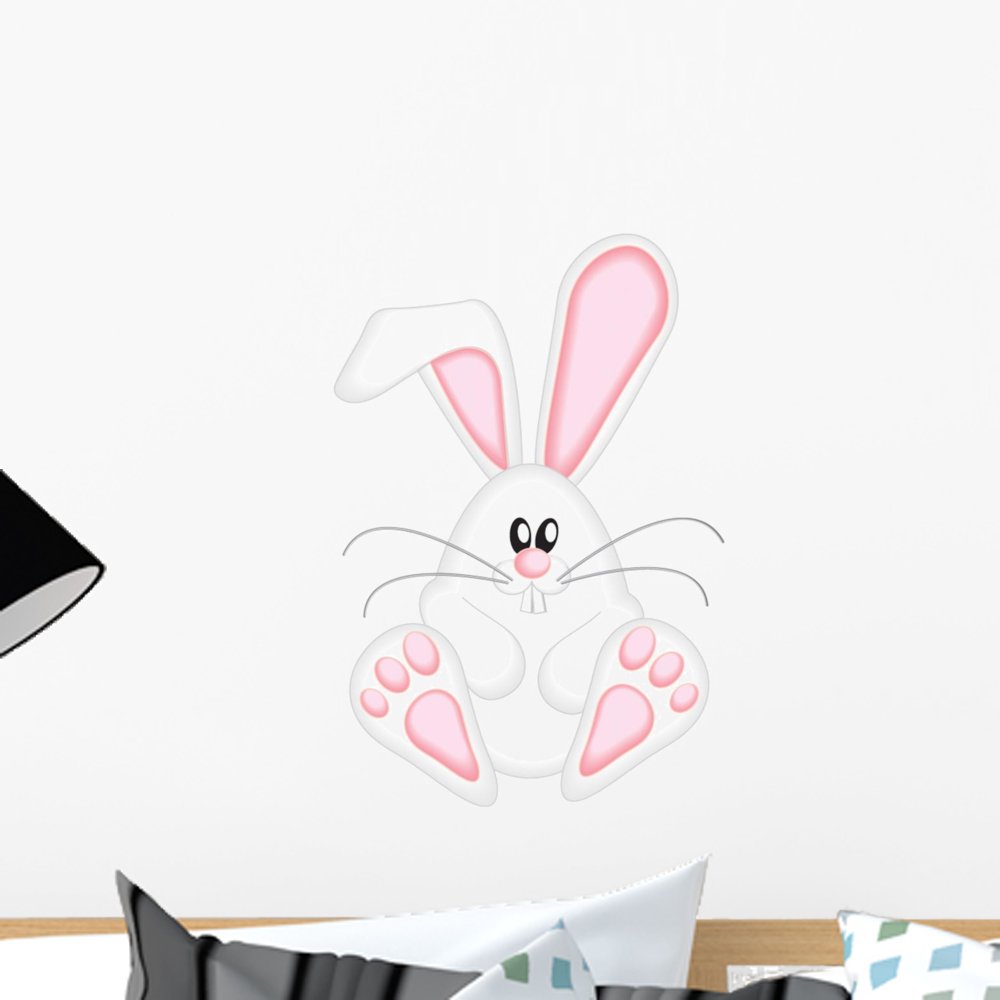 Cute Easter Bunny Wall Decal Sticker by Wallmonkeys Peel and Stick