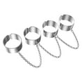 thumbnail image 4 of LEORX 1Pack Punk Rings for Men Retro Punk Style Chain Alloy Adjustable Size Silver 0.79X0.79X0.39in, 4 of 8