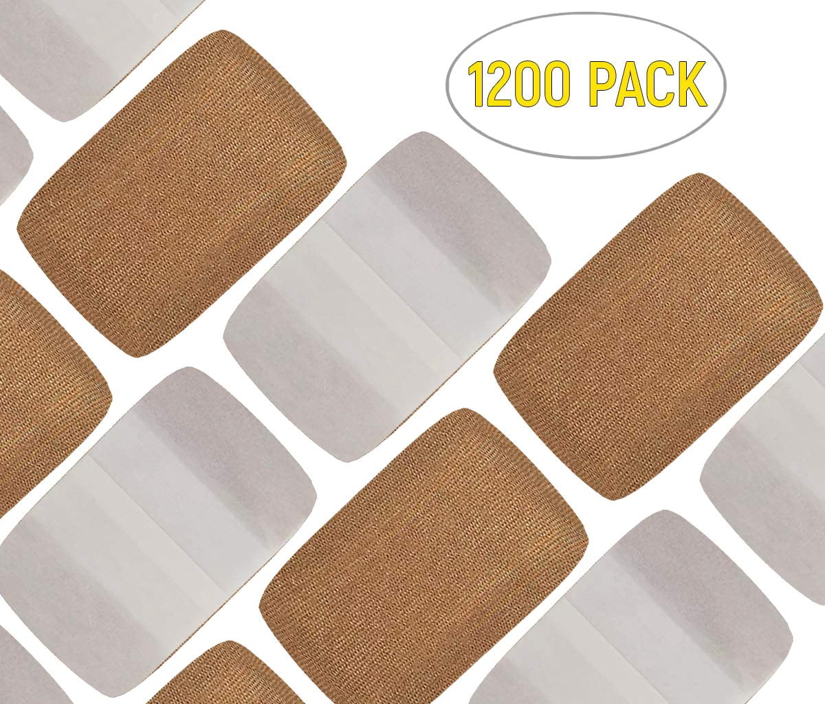 Adhesive Bandages, Sterile Latex-Free Fabric Strips, 1200 Count, 2 x 3 in