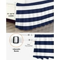 thumbnail image 3 of Blue White Stripes Bed Skirt Queen Size 16" Drop Sea Blue Striped Modern Style Ruffled Wrap Around Bed Skirts Adjustable Elastic Bedskirt Dust Ruffle for Queen Size Bed, 3 of 7