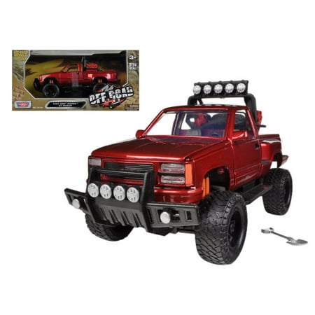 Pickup Gt Styling Bug - 1992 GMC Sierra GT Pickup Truck Off Road Red 1/24 Diecast Model by Motormax